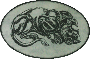 Picture of lion in ovals